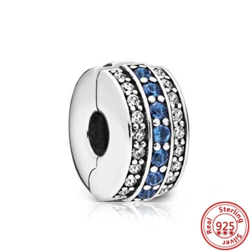 Fit Original Pantaro Charms Bracelet DIY Zircon 925 copper Blue Angel Wings Feathers Crown Star Moon Sun Clip Heart Shiny Beads