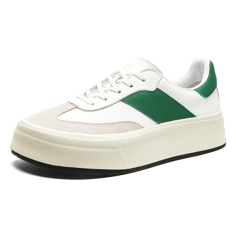 Fashion High Quality Men Casual Shoes Hot Sale Lightweight Sneakers Genuine Leather Wedding Dress Shoes Outdoor Thick Bottom Walk Shoes