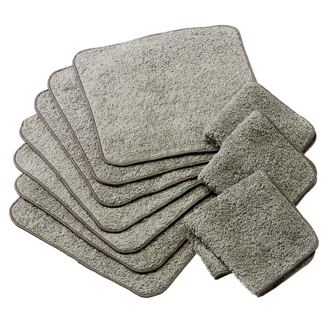 

Hotel Handkerchiefs, Set of 10, Made in Japan, Senshu Towels (Approx. 20 x 20 cm), Gray