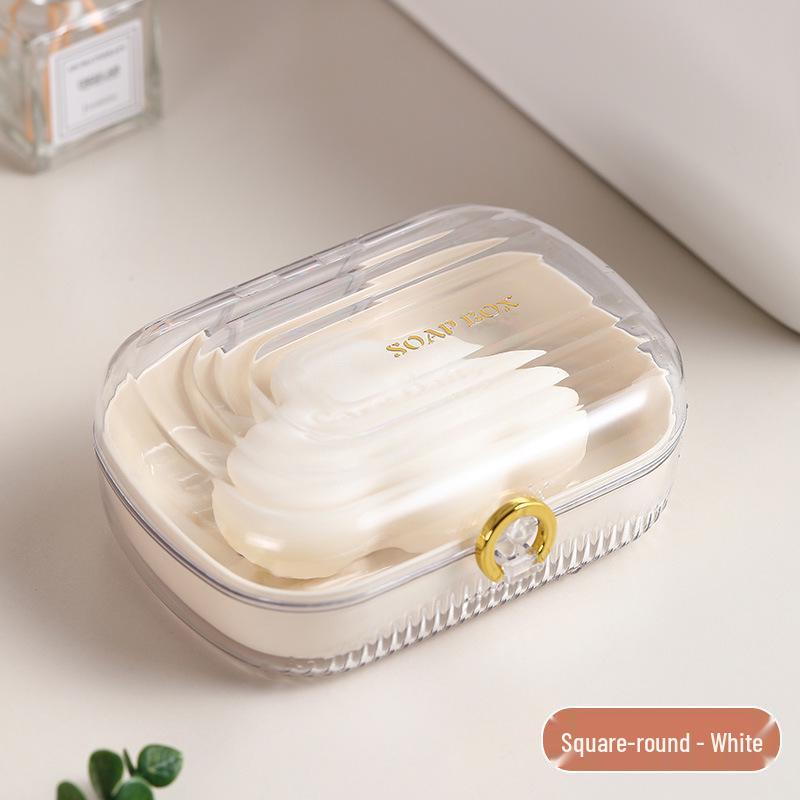 Waterproof Portable Thickened Soap Box with Lid - Creative Dorm Draining Holder for Travel