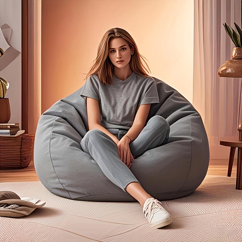 1pc Comfortable Soft Bean Bag Chair Sofa Cover, Lazy Sofa Cover, Suitable for Camping and Home Decoration, Excluding Built-in Padding.