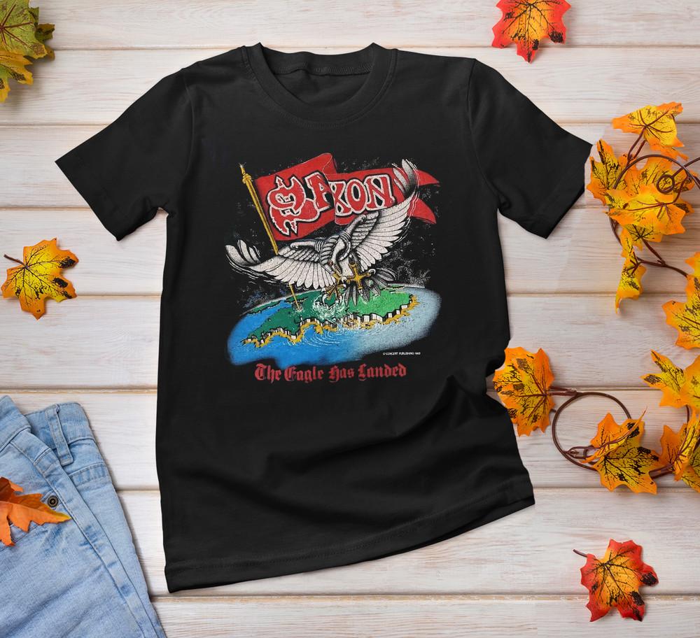 VTG 1982 Saxon one Side Front unisex S-234XL shirt D1004 Unisex T-Shirt