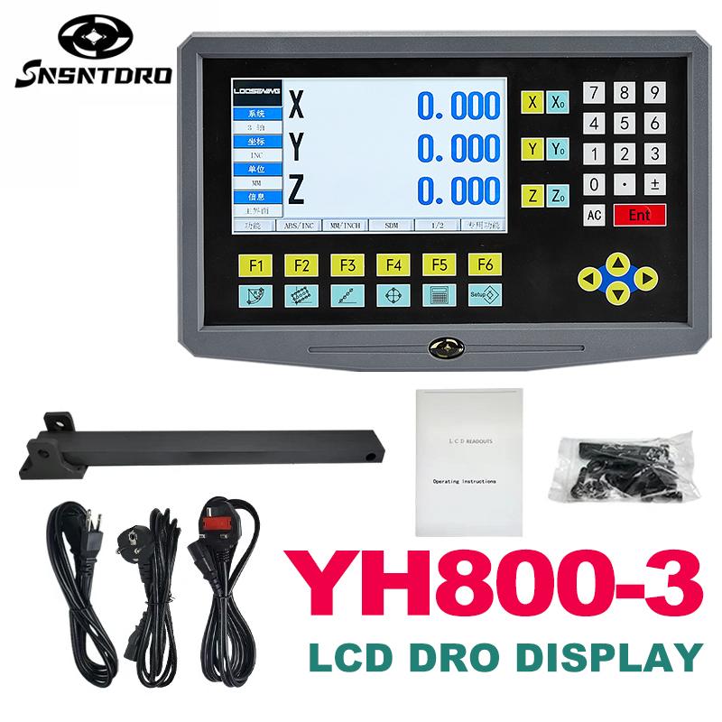 YH800-3 Display LCD DRO 3 Axis Digital Readout 19 Languages TTL AC110V/220V For Milling boring machine EDM Linear Scale Encoder YH800-3 DRO