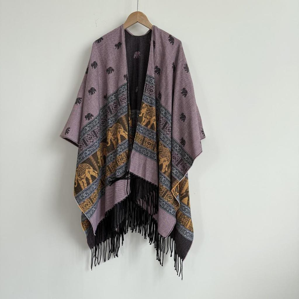 Pelerină de damă în stil etnic nord-vestic: Șal și eșarfă groase de prerie din Xinjiang, Tibet și Yunnan