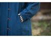 Women's Retro Chinese Style Cotton Linen Jacket with Plate Buckle - Sand Washed, Loose Fit, Padded Warmth