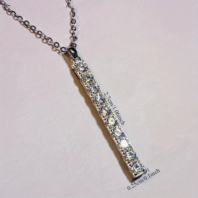 1pc Fashionable Single-line Pendant Necklace, Synthetic Zircon Inlaid Fashionable Atmospheric Necklace