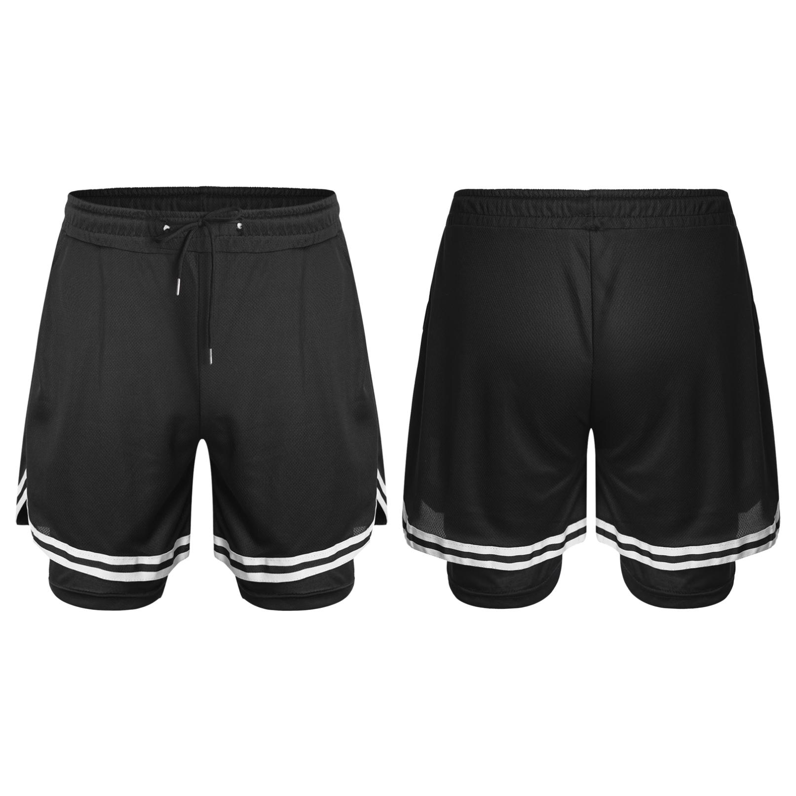 

Діти Хлопчики Спортивні шорти Баскетбольні шорти з кишенями для спортивних тренувань Біг Велоспорт 14-16 Years чорний
