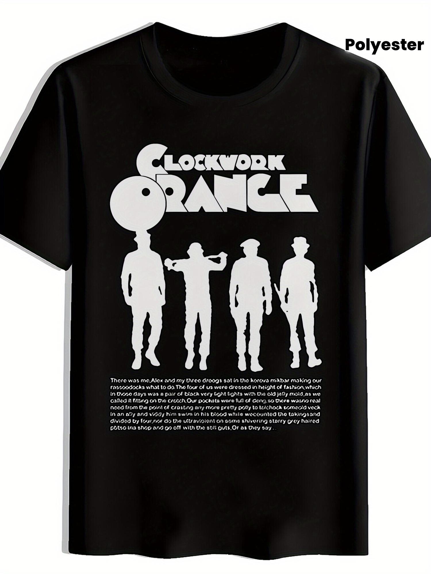 [Retro Graphic T-shirt] Retro Rock Band Black  Clockwork Orange  Graphic T-shirt | Short Sleeve XXL