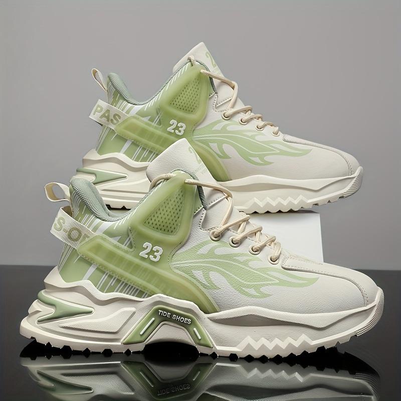 Herren Neue Herbst- und Winterschuhe, High-Cut Sportschuhe mit dicker Sohle, Studentenleder Lauf-Basketballschuhe in großer Größe
