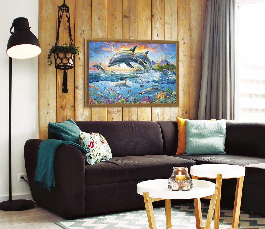 APPLEONE 1000-894 Dolphin Parade (Adrian Chesterman) Marine Art 1000-Piece (75 X 50 Cm) Jigsaw Puzzle Made In Japan