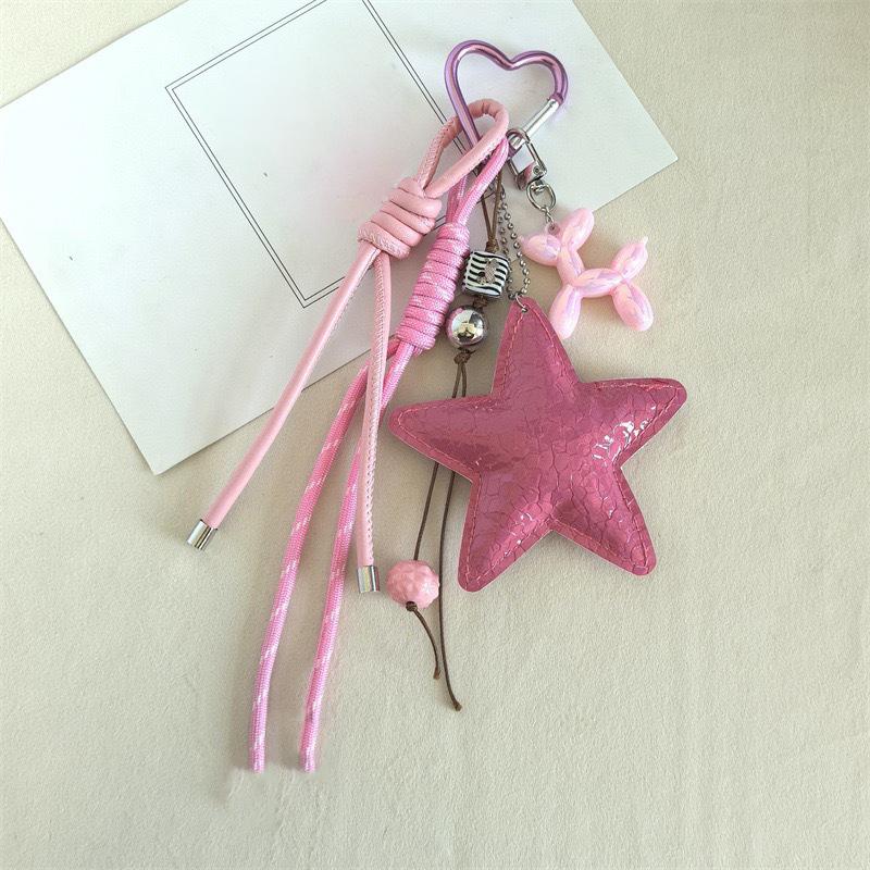 Fashion PU Leather Star Bag Pendant Five-pointed Star VersatileWomen Handbag Hanging Decoration CLE