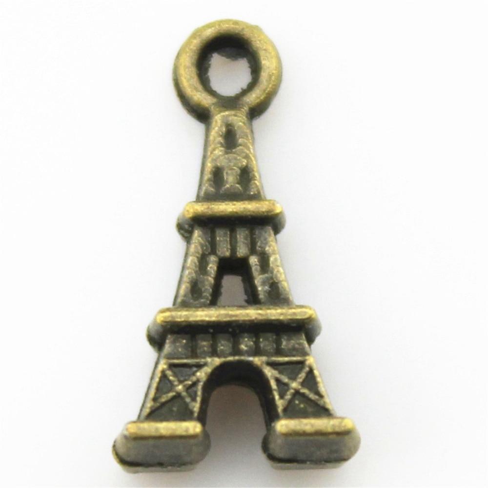 

10шт 3D Эйфелева башня подвески античная бронза цвет цинковый сплав 15мм