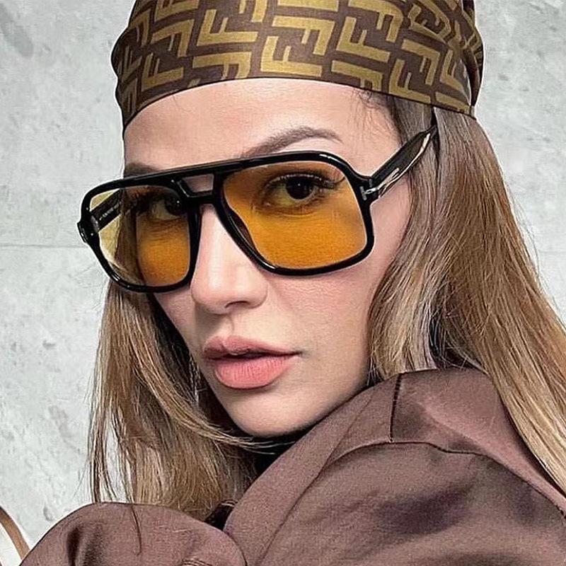 European American Style Sunglasses Women Pilot Shape Double Bridge Women's Glasses Vintage Stylish Men Sunglass