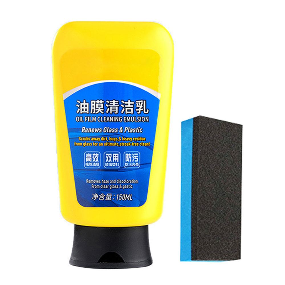 

150 мл крем для удаления масляной пленки со стекол автомобиля, предотвращающий блики, полирующий воск для лобового стекла, паста для мытья окон, набор губок, средство по уходу