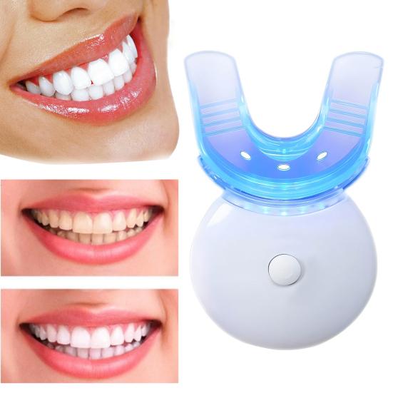 Teeth Whitening Kit with 32 LED Gum Light Mouthpiece Gel Tube Portable IPX7 Waterproof Gum Health Toothache Relief Light Therapy Periodontal Lamp