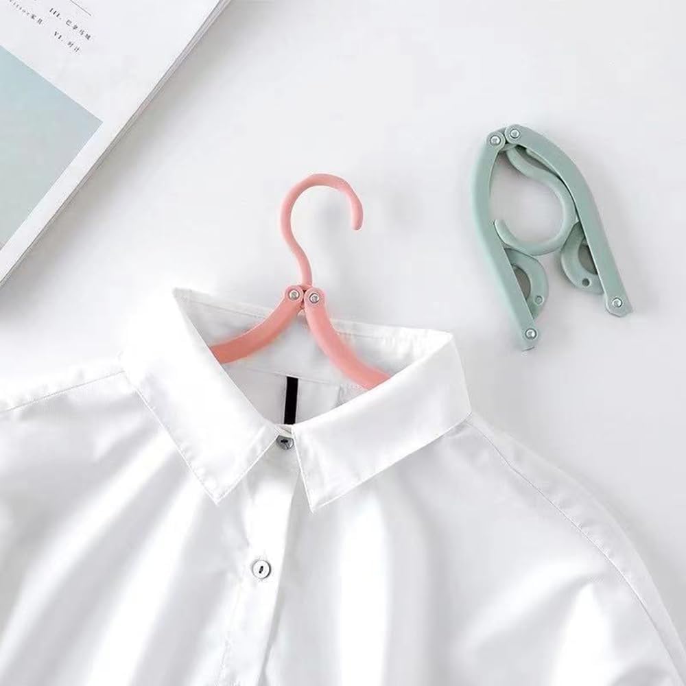RZJZGZ 12Pcs Folding Travel Hanger Portable Clothes Hangers Foldable Non-Slip, Lightweight for Home and Travel