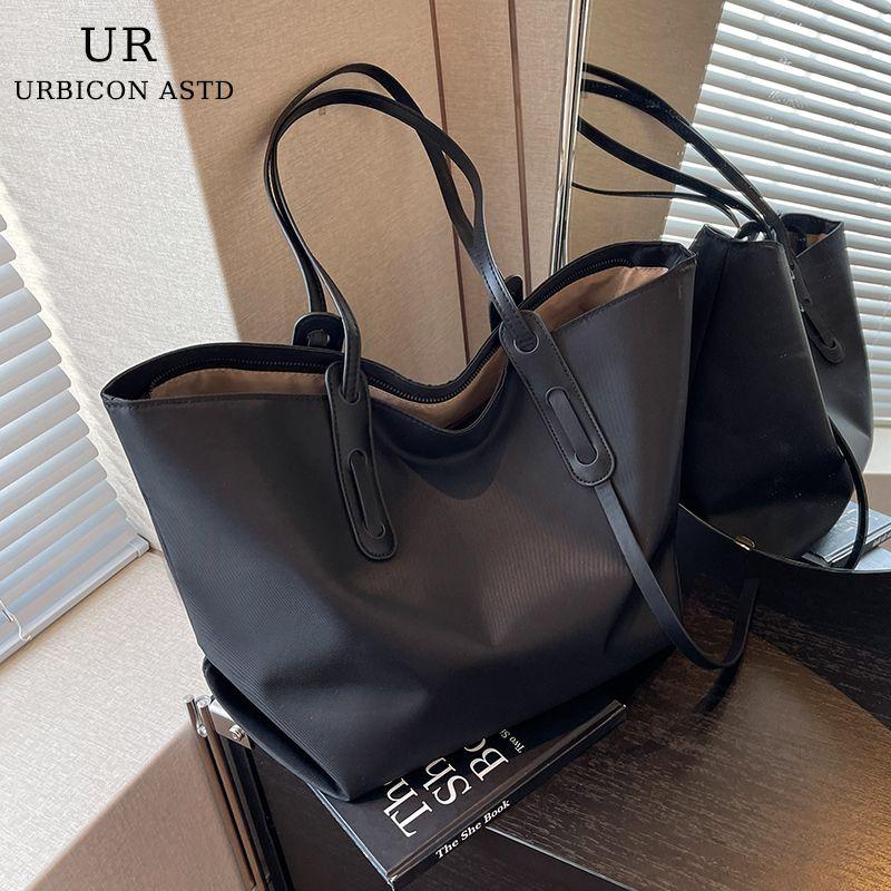 

Модная сумка большой вместимости для женщин 2025 Новое поступление Супер популярный нишевый стиль Наплечная сумка-тоут для работы Рабочая одежда Холщовая сумка Black