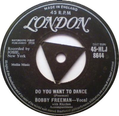 7 inç Plak BOBBY FREEMAN - Do You Want To Dance 45HLJ8644 London Records 1958 UK Rock Kullanılmış