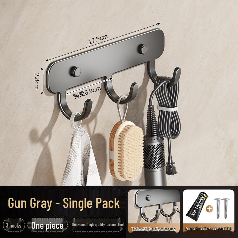 Strong Load-Bearing No-Drill Wall-Mounted Hook for Bathroom, Toilet, and Kitchen