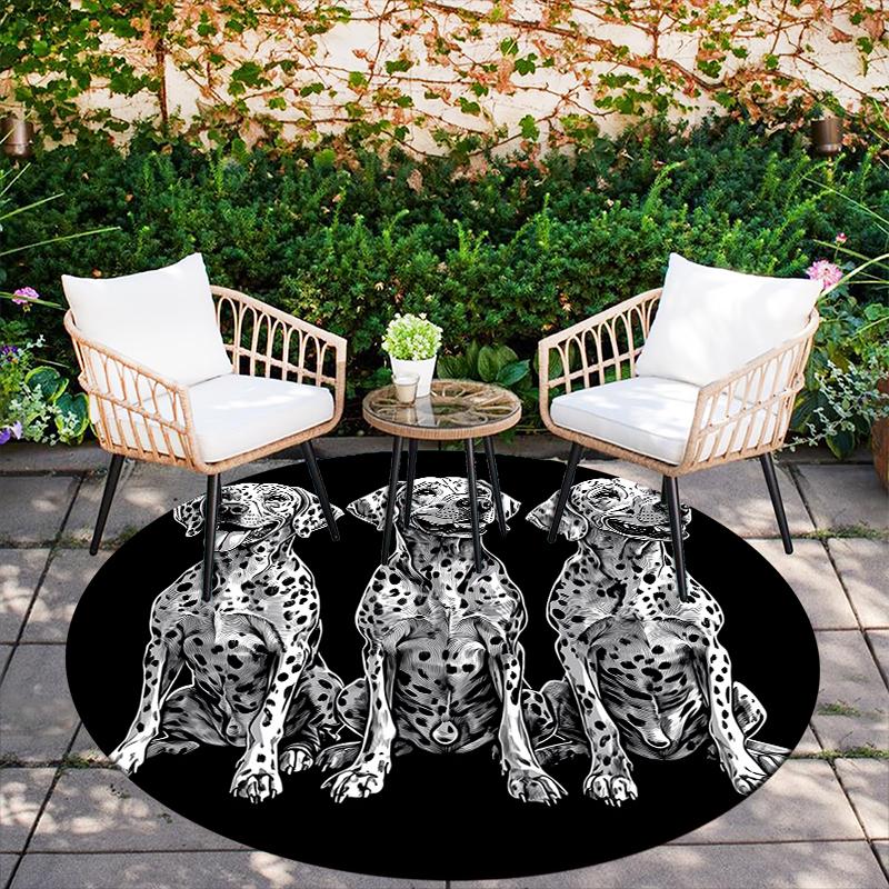 Dalmatian Pattern Round rug,Carpet Rug for Living Room Bedroom  Playroom ,Non-slip Floor Mat,Holiday Gifts and Birthday Gifts.
