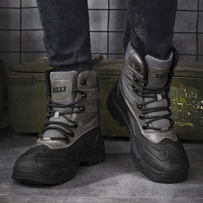 

Men s Waterproof Climbing Boots Hiking Boots Desert Boots Tooling Boots Training Boots Durable Outdoor Boots for Men Demi-season Boots EU: 39 чорний
