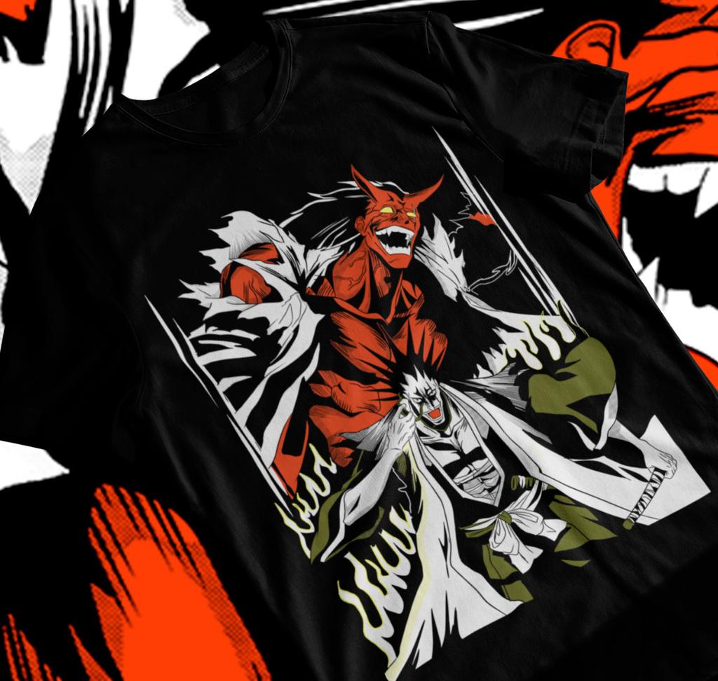 Zaraki Kenpachi Manga Strip Bleach Anime Unisex Tshirt T-shirt Soft Tee