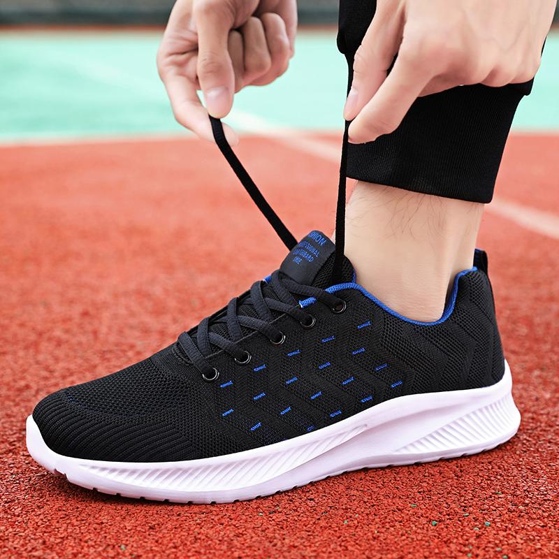 Men's Running Sports Shoes Light Knitted Jogging Shoes Breathable Outdoor Sneakers for Walking Traveling Male Trainers