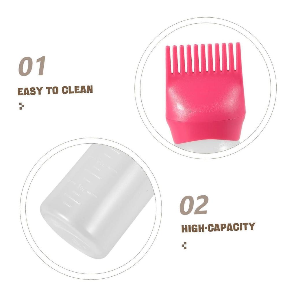 3Pcs Hair Color Applicator Bottle with Comb for Precision Root Application Salon and Home Use