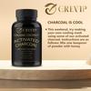 Organic coconut charcoal capsules, coconut shell charcoal, nutritional supplement, all-natural, suitable for adults.