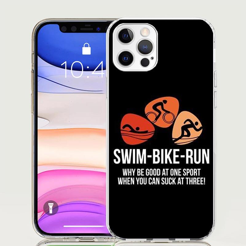 Triathlon Swim Bike Run Phone Case for Apple iPhone 17 Air 16 15 Plus 14 + 13 Mini 12 11 Pro Max 7 8 SE 16Max Soft Shell Cover C
