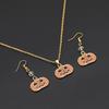 Halloween Ghost Witch Hat Pumpkin Earrings Enamel Necklace Set Drop Oil Process Cartoon Jewelry Festival Gift Accessory