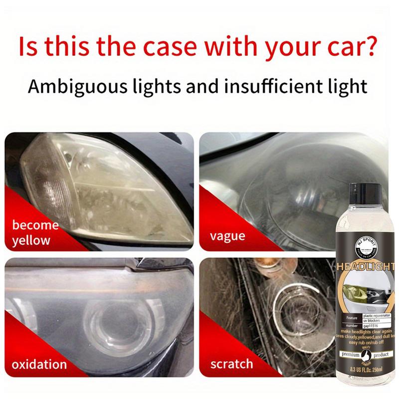 Scheinwerferlinsen-Restaurator, Autoscheinwerfer-Restaurierung, 250 ml, Scheinwerfer-Reiniger und -Restaurator, Autoscheinwerfer-Restaurierung, Auto-Detailing