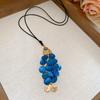 European and American acrylic irregular oval beaded necklace light luxury niche collarbone chain personalized exaggerated item decoration
