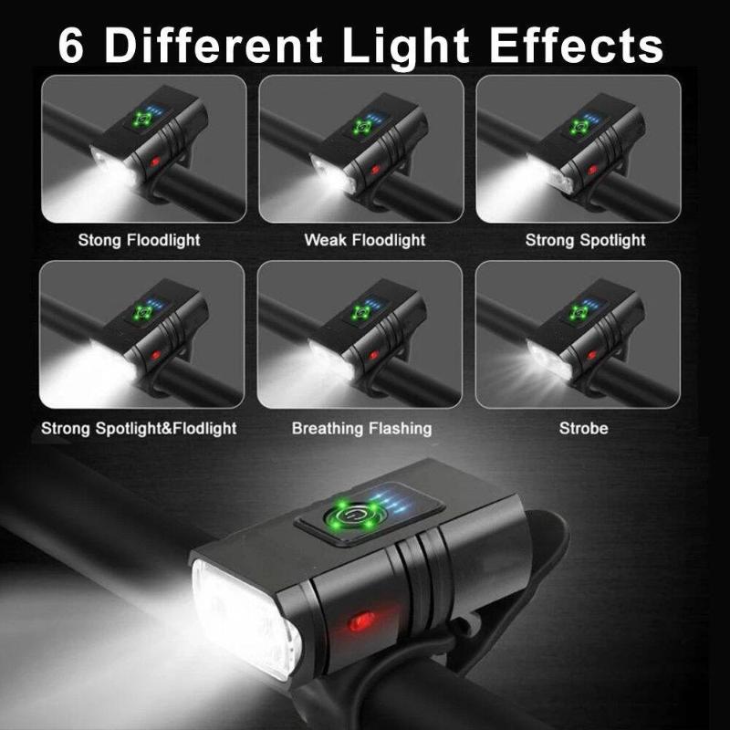 Led  Light Front Portable Usb Rechargeable Waterproof Night Flashlight Riding Accessories Tail Light
