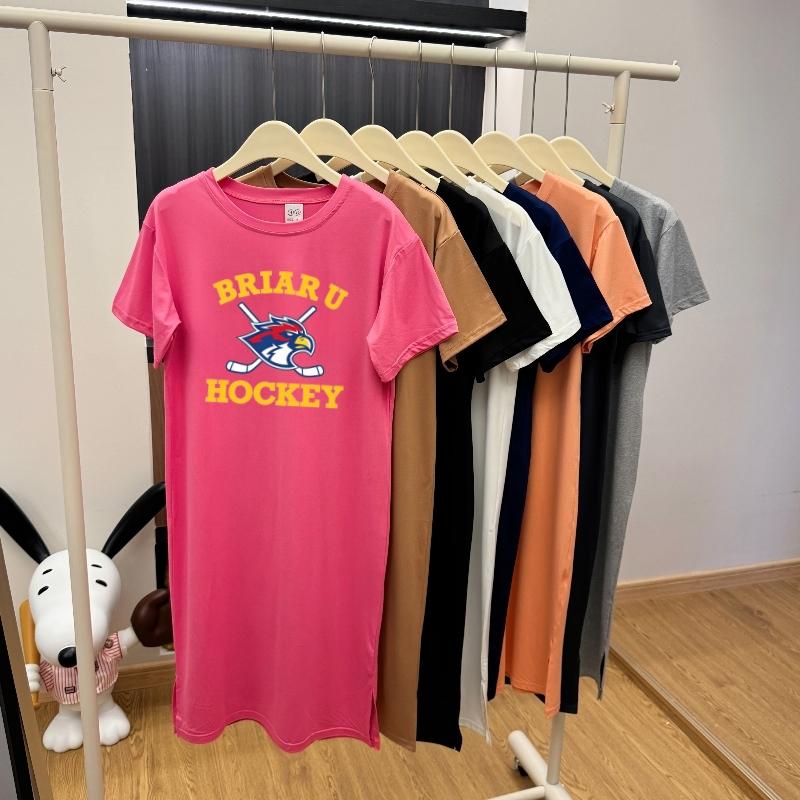 Abito Maglietta Tondo Collo Larga Taglia Larga Fuori dal Campus - Abito Lungo - Camicia da Notte da Donna Stile Rilassato Sopra il Ginocchio