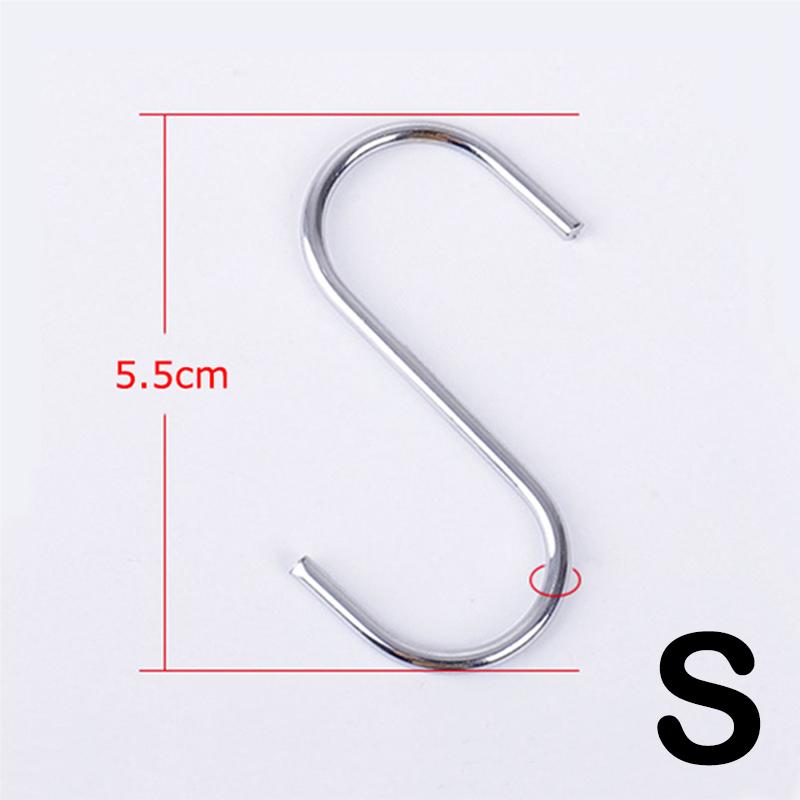 Stainless Steel S-Shape Hook Multi-function Kitchen Bedroom Railing S Hanger Hook Clasp Holder Hooks Hanging Clothes Rack