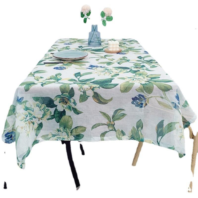 Rural Pastoral Polyester And Linen Printed Tablecloth Household Coffee Table Rectangular Dining Table Cloth