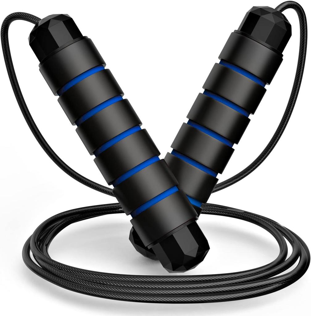 Jump Rope Anti-Tangle Fast Jump Rope Cable with Ball Bearings for Ladies Male and Kids Adjustable Size Steel Jump Rope Work Practical Use