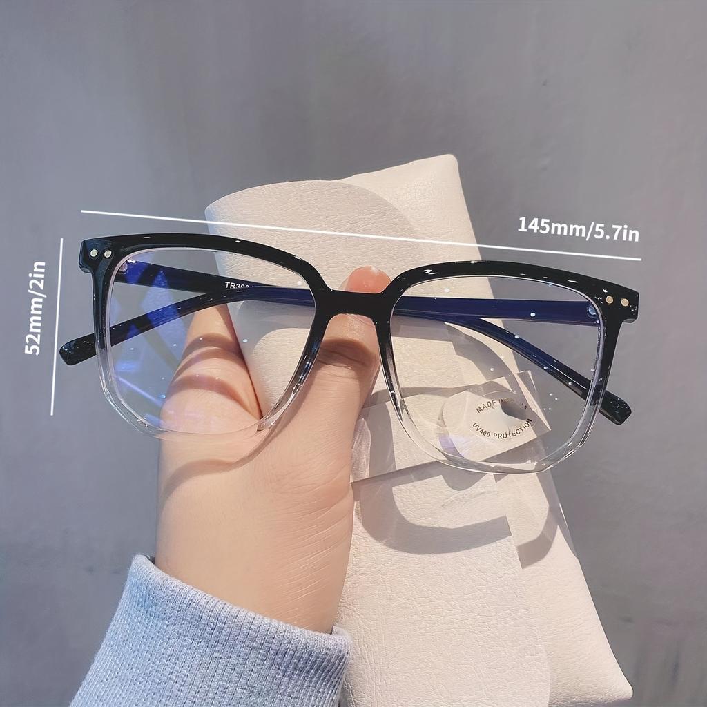 Anti Blue Light Glasses for Women Retro Flat Light Frame Regular Eyeglass Frame Fashion Eye Protection