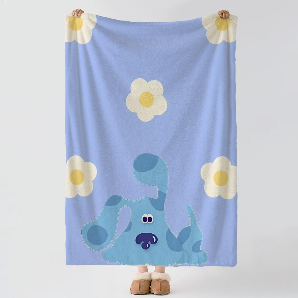 Cartoon B-Blue's Clues-s Throw Thick Comfort Flannel Quilt, Multi-scene Use Indoor Outdoor Daily Nap