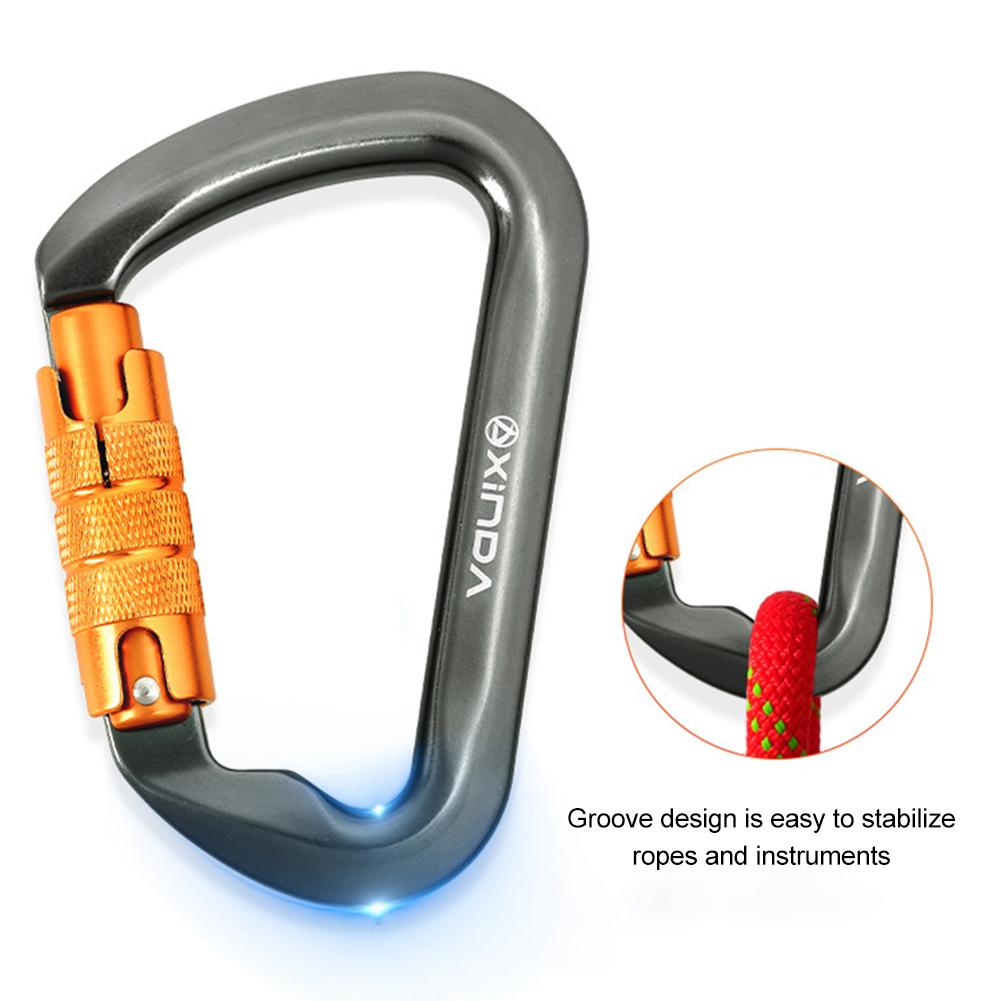 30kN D-Shaped Carabiners Heavy Duty Rock Climbing Carabiner Caribeaner Clips for Rock Climbing Rappelling and Mountaineering