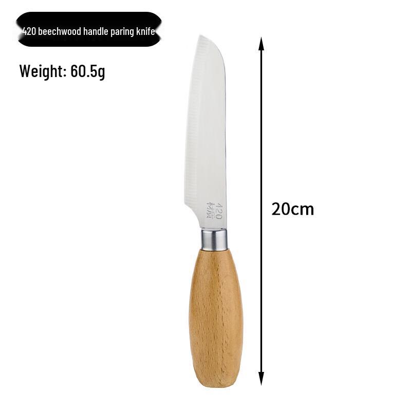 Набор кухонных инструментов ZISIZ: Картофелемялка и 2 ножа для фруктов из бука