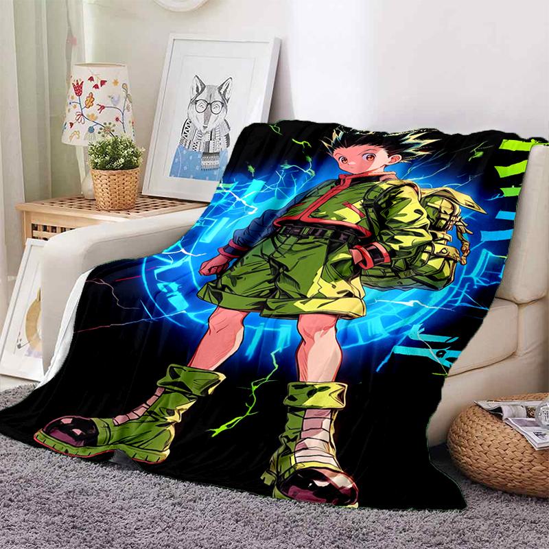 HXH Hunter X Hunter GON FREECSS Killua Zoldyck Cartoon Anime Flannel Blanket,Soft Throw Blanket for Home Bedroom Bed Sofa Gift
