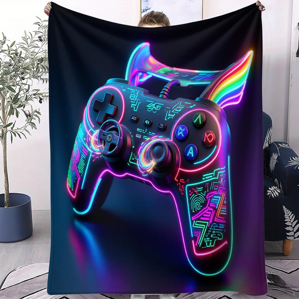 Premium Feel Gaming Controller Series Print Fleece Blanket for Adult Quality Soft Warm Universal Blanket for Travel Office Home