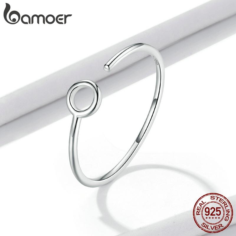 

BAMOER Стерлинговое Серебро 925 пробы, модное универсальное, штабелируемое кольцо, регулируемое кольцо для женщин, ювелирные украшения 925 silver