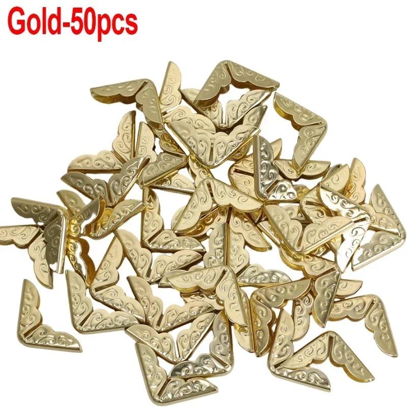 

500/50x Metal Notebook Corner Protector Corner Bookmark Scrapbook Corner Cover Edge Protectors Golden Silver Bronze Decoration