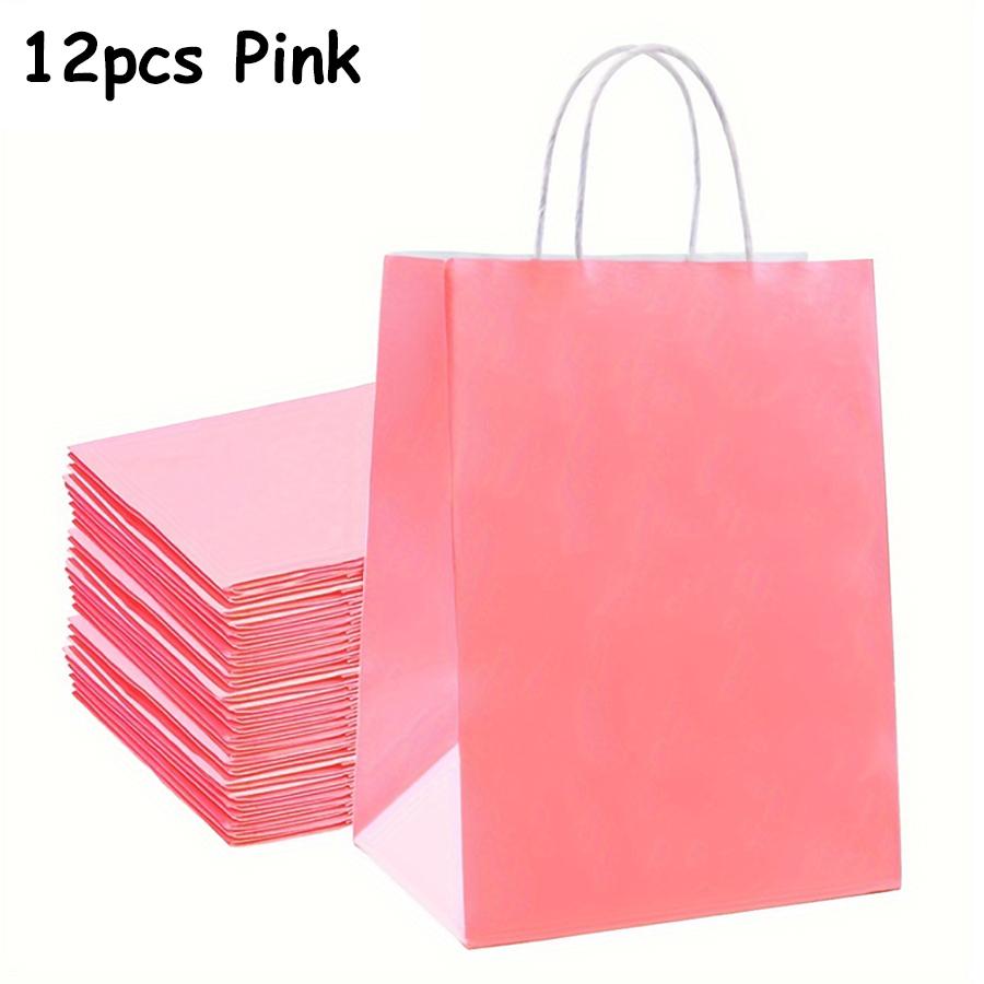 

12pcs 16x22x8cm Blank Color Kraft Paper Bags Reusable Gift Bag for Birthday Party Wedding Gift Bag with Handle Tote Bag As picture show