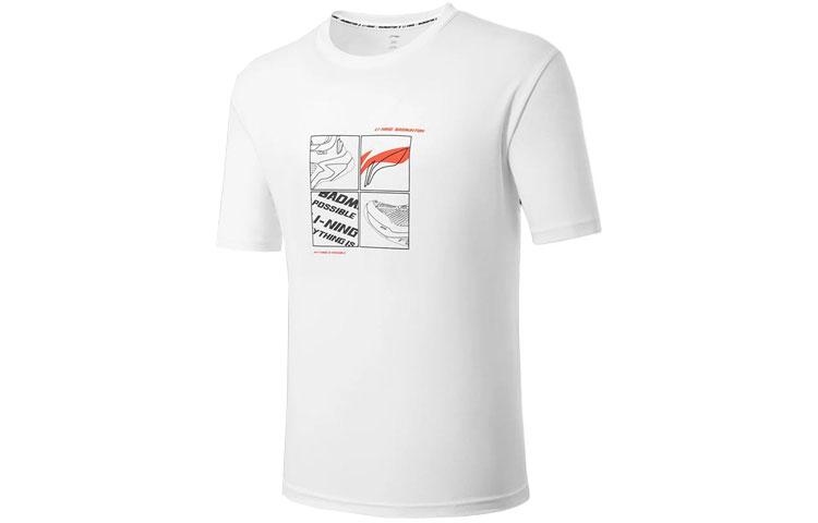 Футболка для бадминтона Li Ning, унисекс, стандартная, белая, AHSU463-2 2XL
