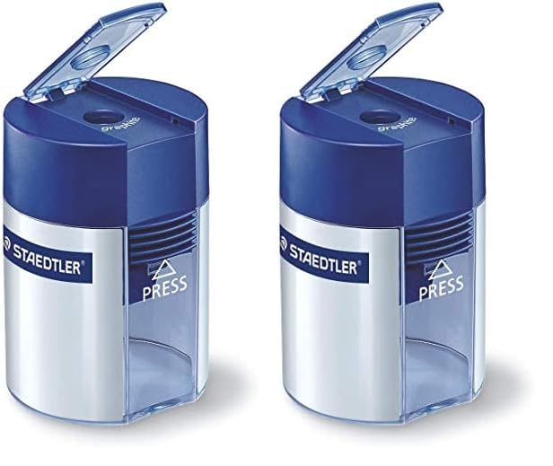 

Staedtler Pencil Sharpener 511 001 with Lid (x2)