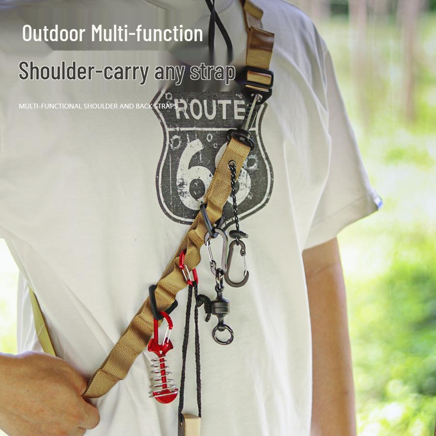 

Black Multipurpose Clothesline Lanyard with 24 Holes and Storage Buckle чорний